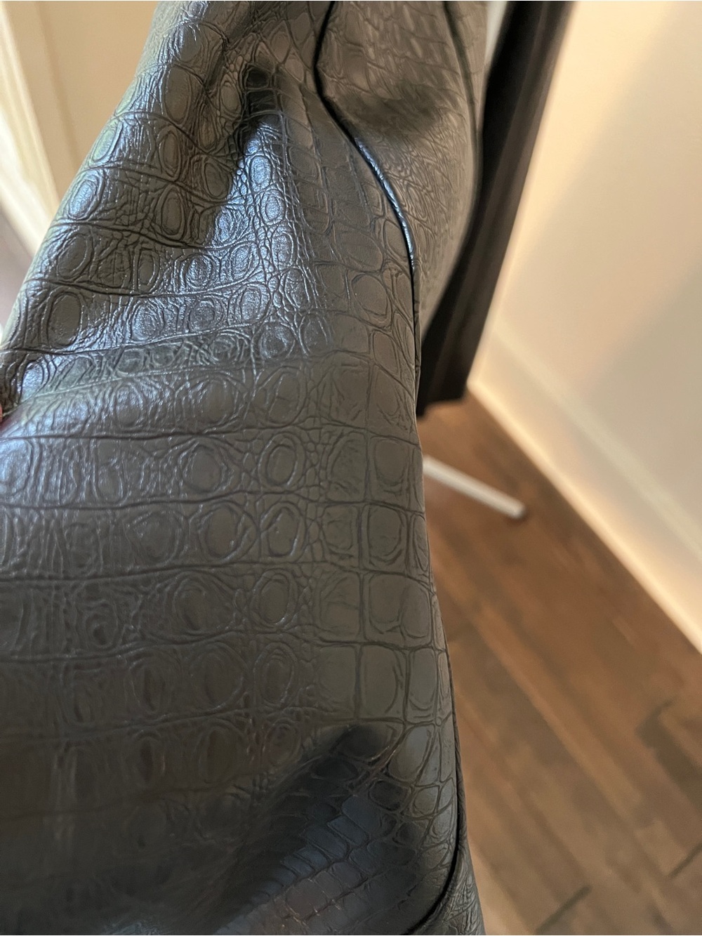 NWT Anthropologie Avec Les Filles Faux Leather Croc Embossed Midi Dress - Picture 12 of 12